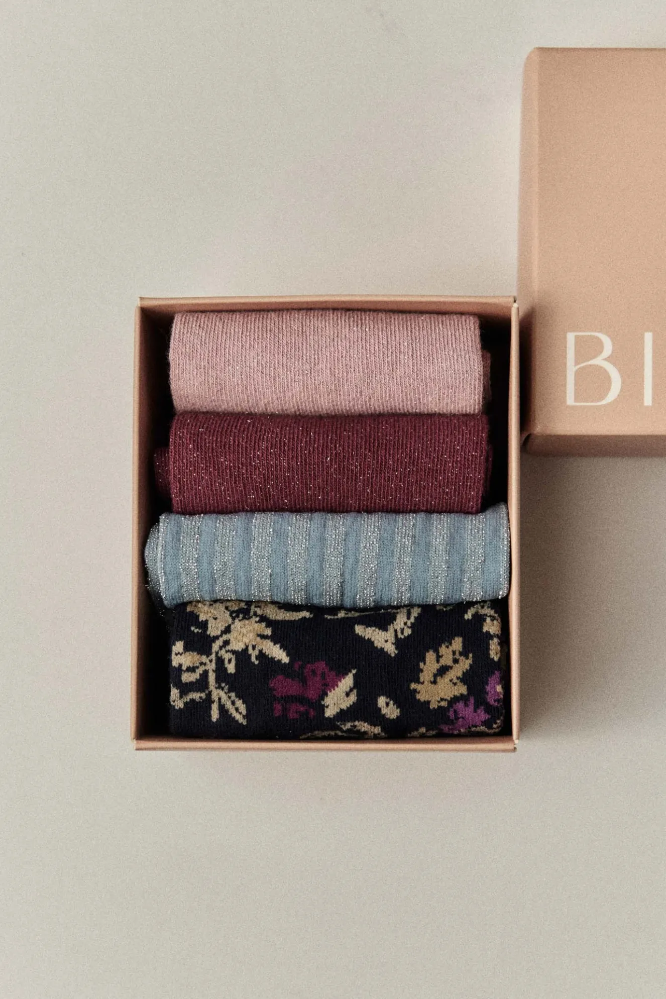 BIMANI Stripes Stone Sock