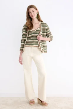 Cardigan GUINEA Emerald Stripes