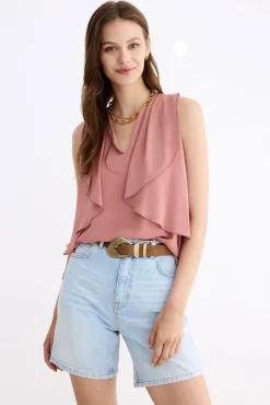 GREGAL Nude Blouse