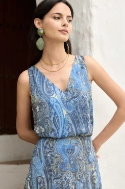 KABUKI Print Blue Top