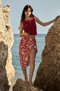 MELINA Print Burnt Pareo