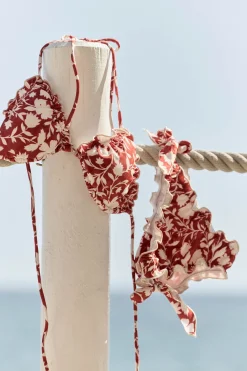 SAMUI Print Burnt Bikini Top