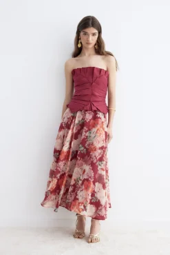 WAVE Print Rose Skirt